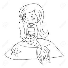 Wherever you got your daily dose of animated adventure, this quiz will be hard to beat, even if you're a cartoon expert! Coloring Page For Kids Cute Cartoon Mermaid Is Sitting On The Rock Vector Kawaii Characters Doodle Starfish Royalty Free Cliparts Vectors And Stock Illustration Image 148108102