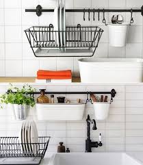 Affordable Budget Friendly Kitchen Wall Storage Ideas Black Metal Rails Kitchen Wall Storage Ikea Kitchen Storage Kitchen Rails