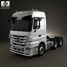 3d Model Of Mercedes Benz Actros Tractor 3 Axle 2011 Mercedes Benz Mercedes Benz Trucks Mercedes