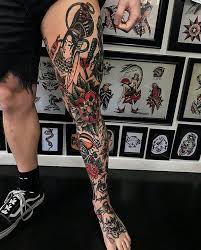 Tattoo By Mikeysharks Traditional Traditionaltattoo Traditionalartist Traditional Tattoo Leg Sleeve Leg Tattoo Men Traditional Tattoo Sleeve