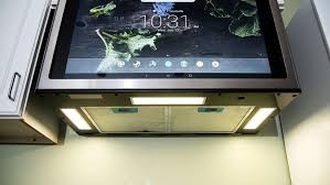 Island range hoods attach to the ceiling above an island, and styles include glass canopies, curved metal and traditional. This 27 Inch Android Touchscreen Is Coming For Your Kitchen Cnet