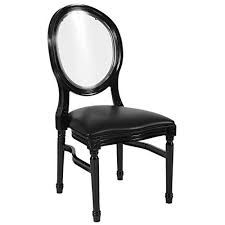 Flash Furniture Hercules Series 900 Lb Capacity King Louis Chair With Transparent Back Black Vinyl Seat Louis Chairs Round Back Dining Chairs Furniture Vinyl