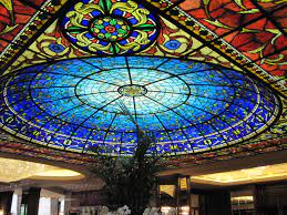 Hotel Dino Lago Maggiore Stained Glass Dome Ceiling Leaded Glass