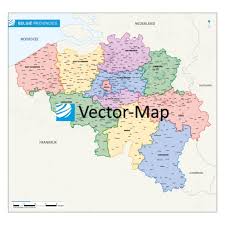 Gedetailleerde provinciekaart België | Landkaarten België Vector Map