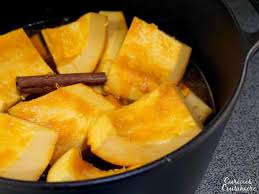 Ingredients vary, but may include beef, lamb, pork, chicken, argentine chorizos (pork sausages), potatoes, sweet potatoes, apples and holed squashes filled with cheese, cream and peas. Calabaza En Tacha Mexican Candied Pumpkin Curious Cuisiniere