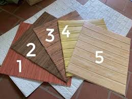 Combo 10 Miếng Xốp dán tường giả gỗ (dày 5mm dài 70x70cm) xốp vân gỗ 3D,