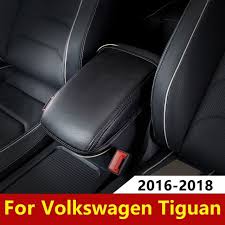Leather Car Armrest Pad Covers Console Auto Seat Arm Rest Pad Protection Cushion Mat For Volkswagen Vw Tiguan Mk2 2016 2017 2018 Review Car Seats Pad Cover Car