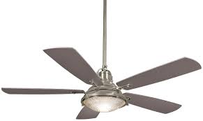 Nautical outdoor ceiling fans bring a cooling touch to your covered deck, patio, or porch with a nautical outdoor ceiling fan that's made to resist moisture while providing ideal air circulation. Minka Aire Groton 56 Indoor Outdoor Ceiling Fan In Brushed Nickel Lightsonline Com