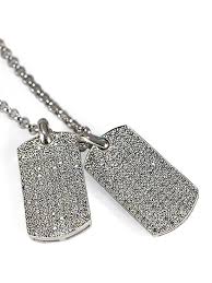 Gold dog tags are a classic pendant and offset with diamond dog tags are even better. Pave Diamond Dog Tag Gorsuch