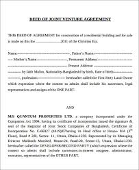 The document highlights the sample joint venture agreement and registration process between a land owner and the real estate developer in india. Free 11 Joint Venture Agreement Samples Templates In Pdf Ms Word Google Docs Pages