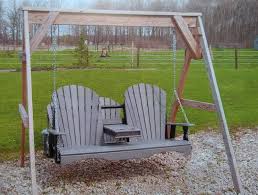 Constructed from quality pressure treated lumber it is made to last, and to deliver style and unequaled comfort. Adirondack Lawn Swing Made From Recycled Milk Jugs Ma Pa S
