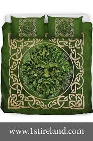 Irish Green Man Bedding Set Celtic Knot Duvet Cover And Pillow Case Bn04 Bedding Set Mens Bedding Sets Green Man