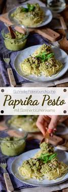 Spaghetti Mit Grunem Paprika Sonnenblumen Pesto Ina Isst Essen Rezepte Grune Paprika