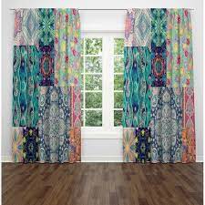 Patchwork Semi Sheer Curtain Panels In 2021 Curtains Patchwork Curtains Window Curtains