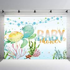 Baby turtle cupcake toppers 12 pcs, sea turtle cake picks, baby shower, animals birthday party decorations supplies, ocean sea themed 4.6 out of 5 stars 64 $13.99 $ 13. Buy Mehofoto 7x5ft Ocean Baby Shower Photography Backdrop Under The Sea Sea Turtle Boy Party Decoration Starfish Ocean Theme Baby Shower Photo Studio Booth Background Banner For Cake Table Supplies Online In