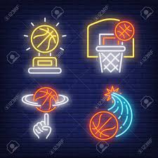 Maybe you would like to learn more about one of these? Basketballs Flying Into Hoop And Spinning On Finger Neon Signs Set Basketball Team Game And Sport Design Night Bright Neon Sign Colorful Billboard Light Banner Vector Illustration In Neon Style Royalty Free