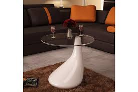 Elephant round coffee table glass top unique, natural accent in a living room. Coffee Table With Round Glass Top High Gloss White Matt Blatt
