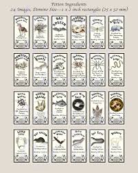Wizarding Potion Ingredients Digital Collage Sheets 1x2 Inch Etsy Harry Potter Potions Harry Potter Printables Harry Potter Potion Ingredients