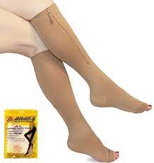 Amazon Com Ailaka Zipper 20 30 Mmhg Compression Socks For Women Men Knee High Open Toe Health Personal Care