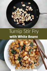Turnip Stir Fry With White Beans Recipe In 2020 Turnip Recipes Winter Vegetables Recipes Root Vegetables Recipes