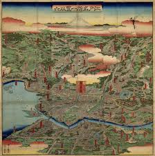 Japan map print map vintage old maps antique prints poster map wall home decor wall map japanese print old prints japanese wall decor gorgeous vintage map of japan published in the 1800's. Hiroshige Ii This Stunning Map Of The City Of Edo Modern Day Tokyo Was Produced In Japan During The Middle Of The 19th Cartografia Geografia Disenos De Unas