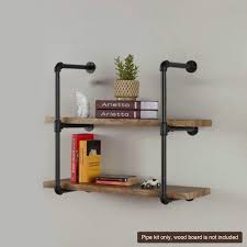 But if you want your items to fade into the background, go with white wire racks that match the walls. Industrial Wall Mounted Bookshelf Diy Open Bookshelf Pipe Shelving Unit For Kitchen Bathroom Office Home Decoration 2 Pcs 3 Tier Hardware Only Walmart Com Walmart Com
