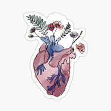 Human anatomy print lungs and red roses art print human anatomy art collage printed on off white color high quality archival. Anatomical Heart With Flowers Gifts Merchandise Redbubble