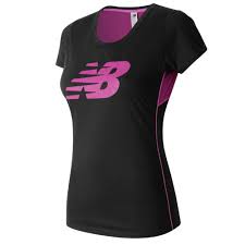 Black And Pink New Balance Shirt New Balance 53162 Women S Accelerate Short Sleeve Graphic Black Pink Wt53162bjl Women Short Sleeve