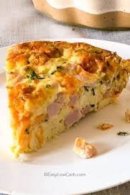 Crustless Ham And Cheese Quiche Keto Recipe Yummly Recipe Recipes Quiche Recipes Food