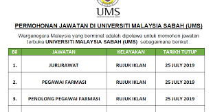It was officially established on 24 november 1994 as the ninth public universi. Jawatan Kosong Di Universiti Malaysia Sabah Ums Kini Dibuka