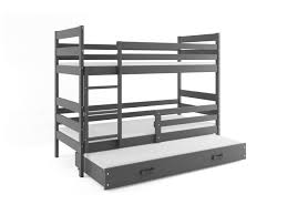 En tube de métal blanc, il promet une stabilité et une solidité parfaites et durables. Lit Superpose Eryk 3 Places En 190x90 Avec Matelas Et Sommiers En Gris Gris 5902730629047 Vente De Lit Enfant Conforama