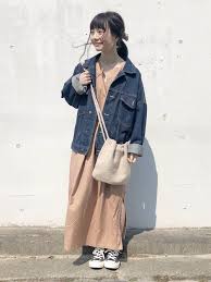 まる dholicのデニムジャケットを使ったコーディネート wear ファッション ワンピース アウター ファッションコーディネート