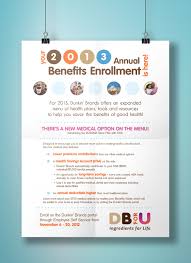 Birthday Wishes For Employee From Hr Dunkin Donuts Benefits Enrollment Poster Design By Twolinestudio Com Open Enrollment Flyer Flyer Design Templates