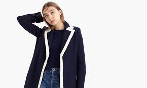 Of all the coats meghan markle has worn, the wrap coat with a waterfall collar by line she wore to announce her engagement to prince harry remains the most memorable. Loved Meghan Markle S Navy And White Coat From J Crew You Can Finally Buy It But Be Quick Hello