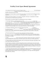 Wedding Decor Rental Contract Mason Jars Free Event Facility Space Rental Agreement Templat Rental Agreement Templates Event Space Rental Contract Template