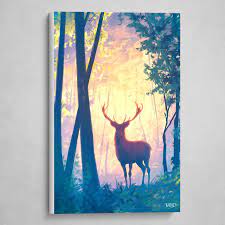 Nordic frameless cartoon animal bears pink deer poster wall art canvas paintings nursery pictures…$12.99. The Deer Canvas Print By Sylvain Sarrailh