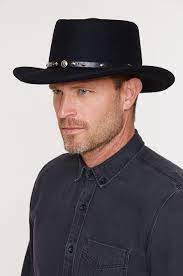 Quincy Crushable Wool Waterproof Gambler Hat Gambler Hat Leather Jacket Style Cowboy Hats