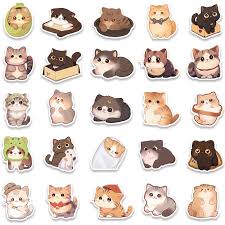 Pegatinas de dibujos animados para niños, 50 piezas, Kawaii, gato, gatito,  animales, Graffiti, bicicleta, monopatín, coche, casco, Notebook, ordenador  - AliExpress