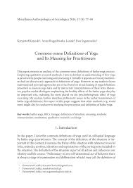 Karma yoga, kriya yoga, bhakti yoga, and jnana. Pdf Common Sense Definitions Of Yoga And Its Meaning For Practitioners