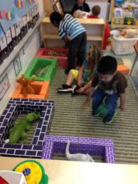 Creating Cages For Stuffed Zoo Animals In The Block Center Zoo Preschool Zoo Lessons Dramatic Play Preschool