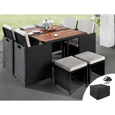 10:28 samira décor & gourmandise 3 318 просмотров. Maya Salon De Jardin Encastrable 8 Places En Resine Tressee Noir Avec Coussins Beiges Housse De Protection Salon De Jardin Et Ensemble Repas Mobilier De Jardin Jardin Et Plein Air Gifi