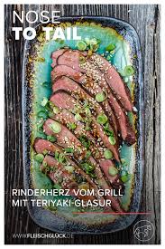 Rinderherz Mit Teriyaki Glasur Rind Lebensmittel Essen Fleisch