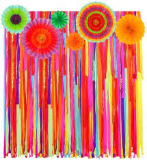 Fiesta party supplies and paper goods. Buy Mexican Fiesta Theme Party Backdrop With Fiesta Paper Fans Mexican Fiesta Cinco De Mayo Party Decorations Streamer Backdrop For Fiesta Taco Party Wedding Bridal Baby Shower Birthday Party Supplies Online In
