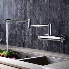 To go contemporary, pair your white cabinets with black hardware. Wall Mounted Swing Arm Pot Filler Kitchen Sink Faucet Single Handle In Polished Chrome In 2021 Wall Mount Kitchen Faucet Kitchen Sink Taps Modern Kitchen Taps