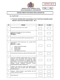Kalau nak minta kerja, mestilah beradab dan kena ikut piawaian yang ditetapkan. Senarai Semak Notis Mula Kerja Borang B