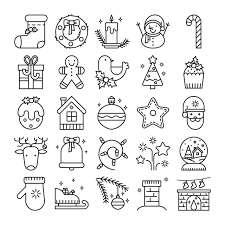 Weihnachts Icon Set Weihnachten Zeichnen Weihnachtsgekritzel Weihnachten Zeichnung