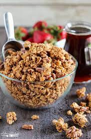 Pour the granola onto your prepared pan and use a large spoon to spread it in an even layer. Maple Granola Recipe Celebrating Sweets