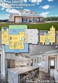Plan 83887jw Dynamic Country House Plan With Safe Room In 2021 Architectural Design House Plans Brick Exterior House Barn House Plans