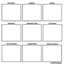 Draw In Different Styles Challenge Template Brushwarriors Art Style Challenge Drawing Meme Different Art Styles