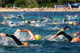 First athletes reach the finish line. Cairns Airport Adventure Festival Cairns Great Barrier Reef